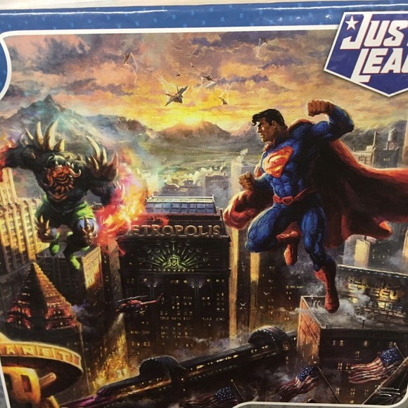 Puzzle Superman DC Justice league Metropolis Thomas Kinkade with Poster - Picture 5 of 8